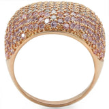 Rose Gold Brass Ring with AAA Grade CZ  in Rose