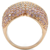 Rose Gold Brass Ring with AAA Grade CZ  in Rose