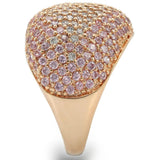 Rose Gold Brass Ring with AAA Grade CZ  in Rose