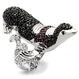 Rhodium + Ruthenium Brass Ring with AAA Grade CZ  in Multi Color