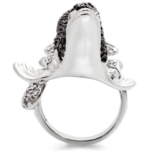 Rhodium + Ruthenium Brass Ring with AAA Grade CZ  in Multi Color