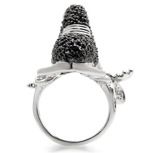 Rhodium + Ruthenium Brass Ring with AAA Grade CZ  in Multi Color