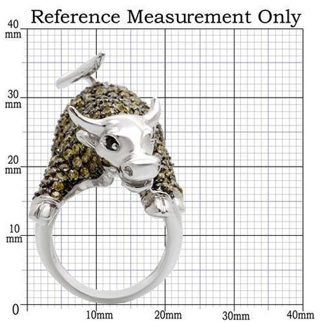 Rhodium + Ruthenium Brass Ring with AAA Grade CZ  in Multi Color