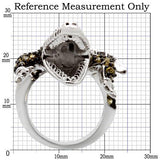 Rhodium + Ruthenium Brass Ring with AAA Grade CZ  in Multi Color
