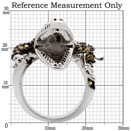Rhodium + Ruthenium Brass Ring with AAA Grade CZ  in Multi Color