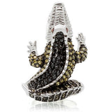 Rhodium + Ruthenium Brass Ring with AAA Grade CZ  in Multi Color