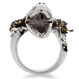 Rhodium + Ruthenium Brass Ring with AAA Grade CZ  in Multi Color