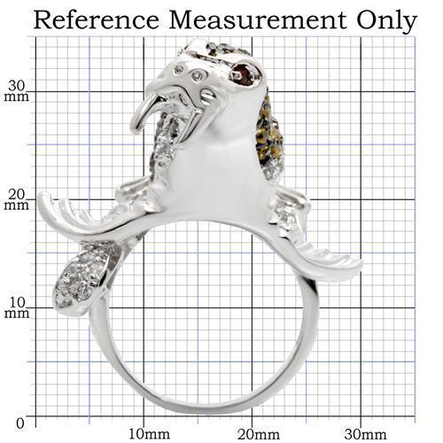 Rhodium + Ruthenium Brass Ring with AAA Grade CZ  in Multi Color