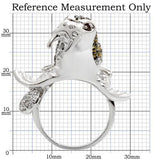 Rhodium + Ruthenium Brass Ring with AAA Grade CZ  in Multi Color