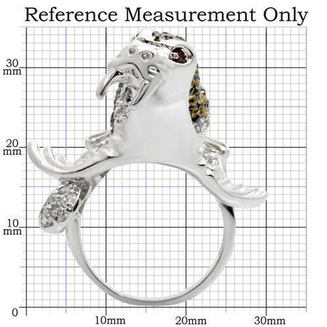Rhodium + Ruthenium Brass Ring with AAA Grade CZ  in Multi Color
