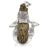 Rhodium + Ruthenium Brass Ring with AAA Grade CZ  in Multi Color