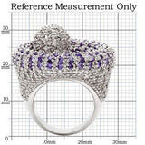Rhodium Brass Ring with AAA Grade CZ  in Tanzanite