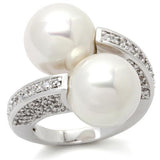 Rhodium Brass Ring with AAA Grade CZ  in Clear
