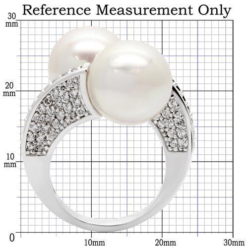Rhodium Brass Ring with AAA Grade CZ  in Clear