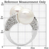Rhodium Brass Ring with AAA Grade CZ  in Clear