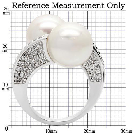 Rhodium Brass Ring with AAA Grade CZ  in Clear
