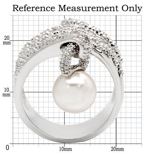 Rhodium Brass Ring with AAA Grade CZ  in Clear