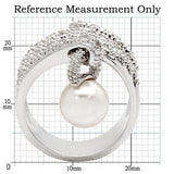 Rhodium Brass Ring with AAA Grade CZ  in Clear