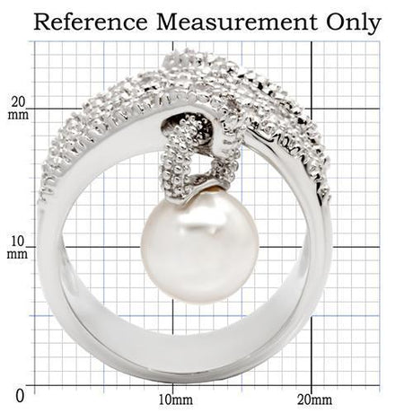Rhodium Brass Ring with AAA Grade CZ  in Clear
