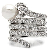 Rhodium Brass Ring with AAA Grade CZ  in Clear