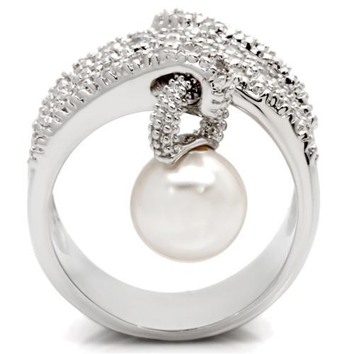 Rhodium Brass Ring with AAA Grade CZ  in Clear