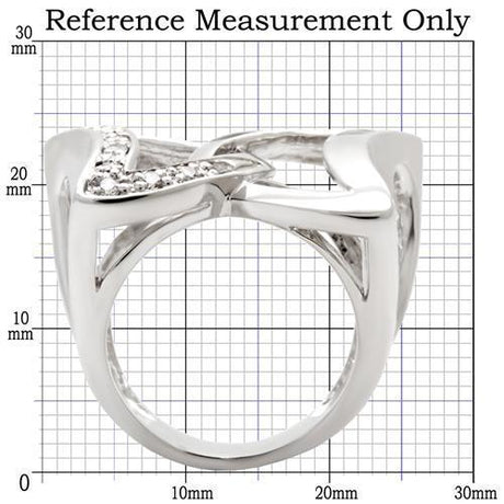 Rhodium Brass Ring with AAA Grade CZ  in Clear