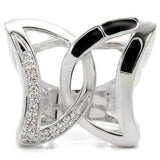 Rhodium Brass Ring with AAA Grade CZ  in Clear