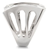 Rhodium Brass Ring with AAA Grade CZ  in Clear
