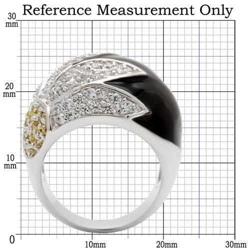 Rhodium Brass Ring with AAA Grade CZ  in Topaz