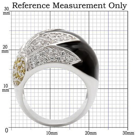 Rhodium Brass Ring with AAA Grade CZ  in Topaz