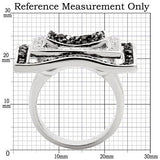 Rhodium + Ruthenium Brass Ring with AAA Grade CZ  in Jet