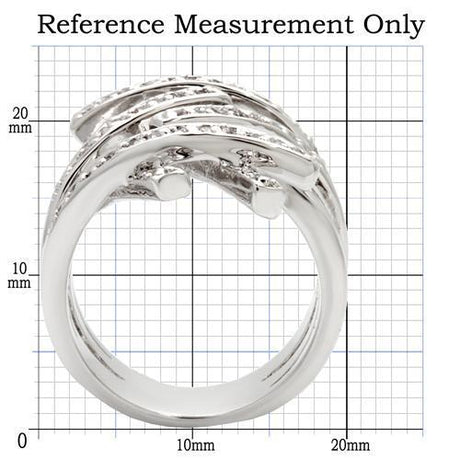 Rhodium Brass Ring with AAA Grade CZ  in Clear