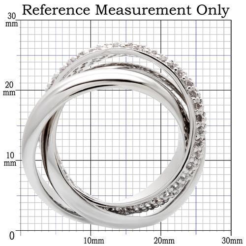 Rhodium Brass Ring with AAA Grade CZ  in Clear