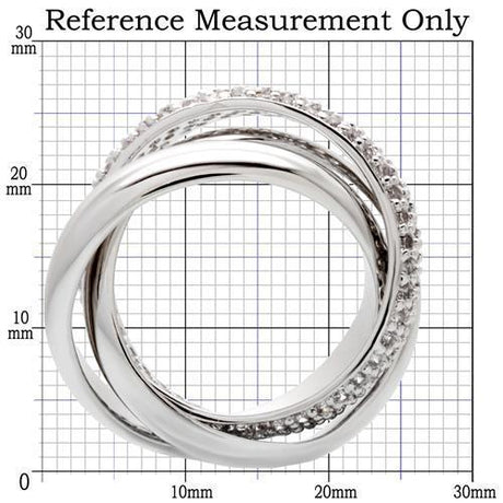 Rhodium Brass Ring with AAA Grade CZ  in Clear