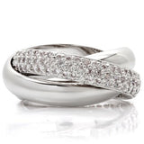 Rhodium Brass Ring with AAA Grade CZ  in Clear