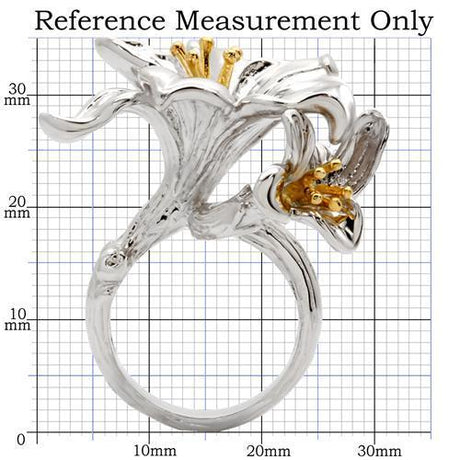 Gold+Rhodium Brass Ring with No Stone
