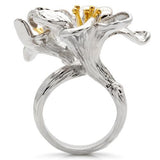 Gold+Rhodium Brass Ring with No Stone