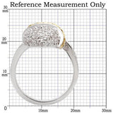 Gold+Rhodium Brass Ring with AAA Grade CZ  in Topaz