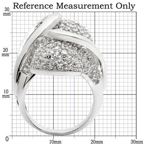 Rhodium Brass Ring with AAA Grade CZ  in Clear