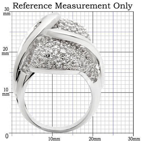 Rhodium Brass Ring with AAA Grade CZ  in Clear