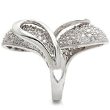 Rhodium Brass Ring with AAA Grade CZ  in Clear