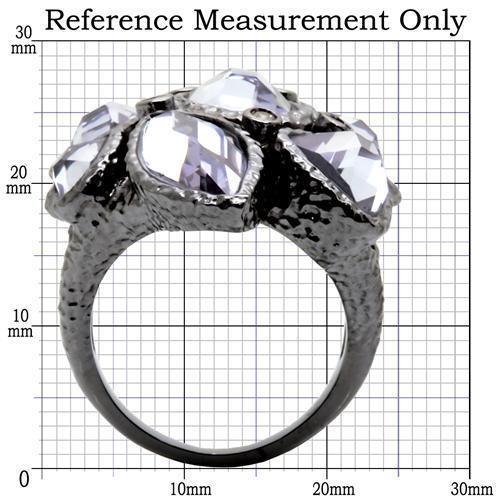 Ruthenium Brass Ring with AAA Grade CZ  in Light Amethyst