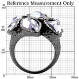 Ruthenium Brass Ring with AAA Grade CZ  in Light Amethyst