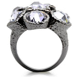 Ruthenium Brass Ring with AAA Grade CZ  in Light Amethyst