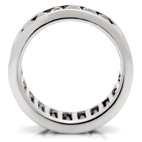 Rhodium Brass Ring with AAA Grade CZ  in Amethyst