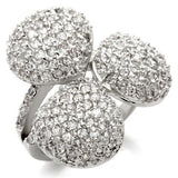 Rhodium Brass Ring with AAA Grade CZ  in Clear