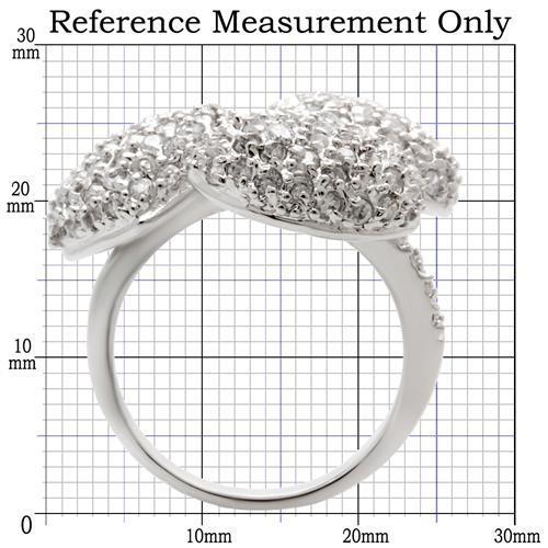 Rhodium Brass Ring with AAA Grade CZ  in Clear