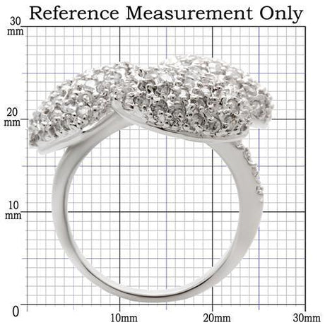 Rhodium Brass Ring with AAA Grade CZ  in Clear