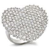 Rhodium Brass Ring with AAA Grade CZ  in Clear