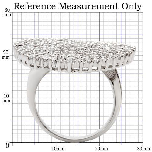 Rhodium Brass Ring with AAA Grade CZ  in Clear